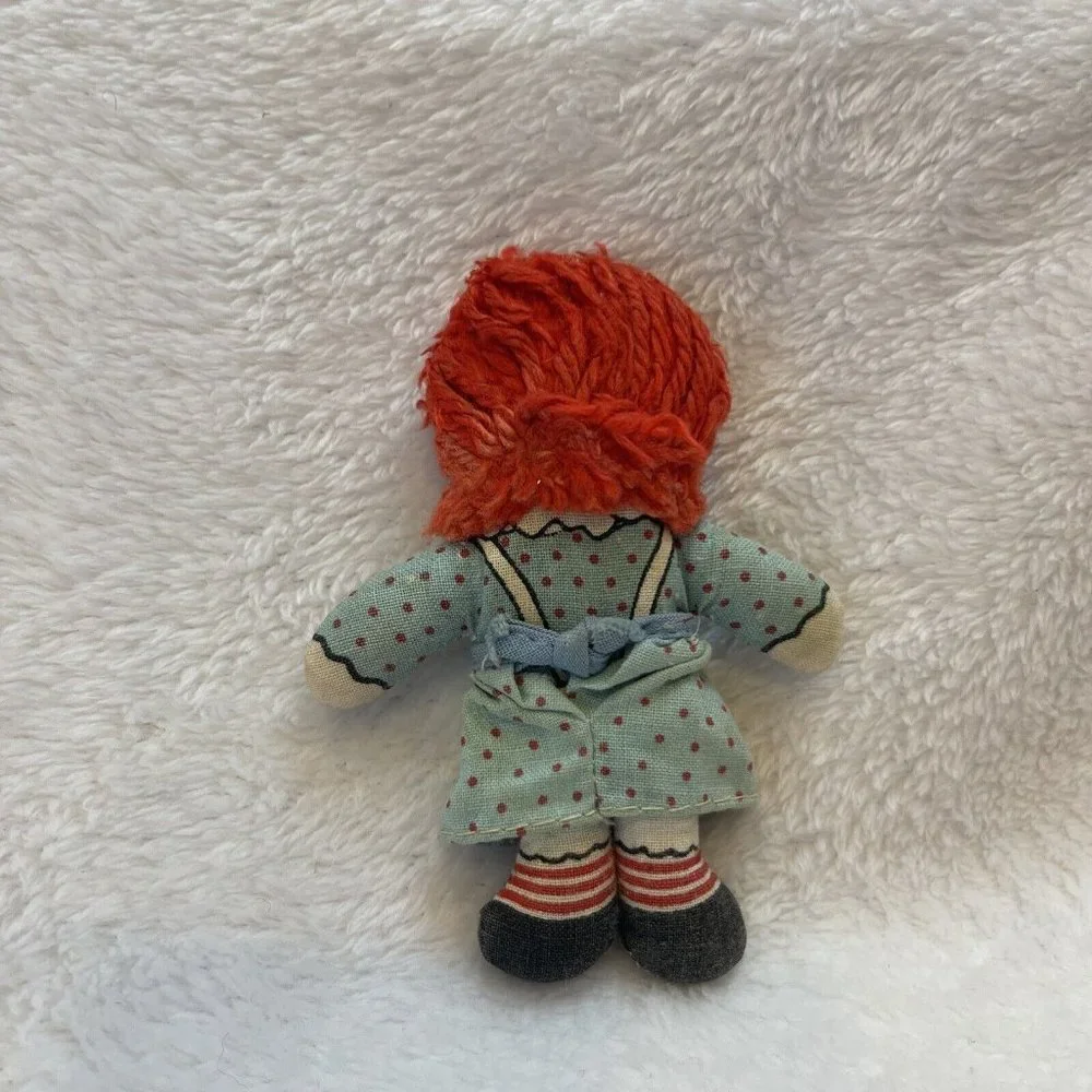 Vintage Mini Cloth Raggedy Ann Stuffed Doll w/ Removable Apron‎ 3.5